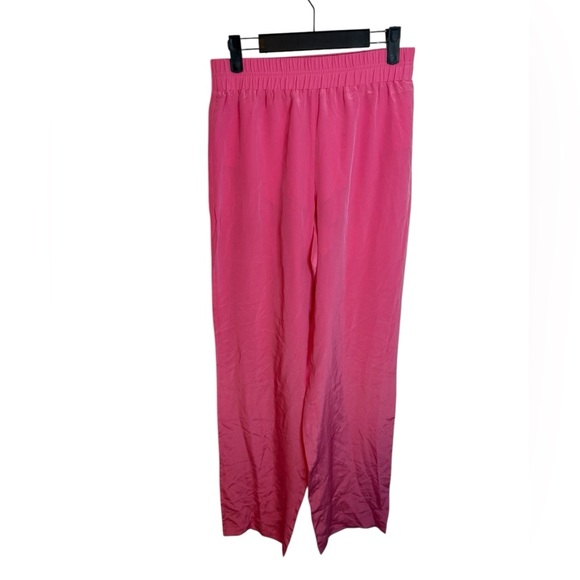 Aisha McShaw Hot Pink Satin Wide Leg Pants